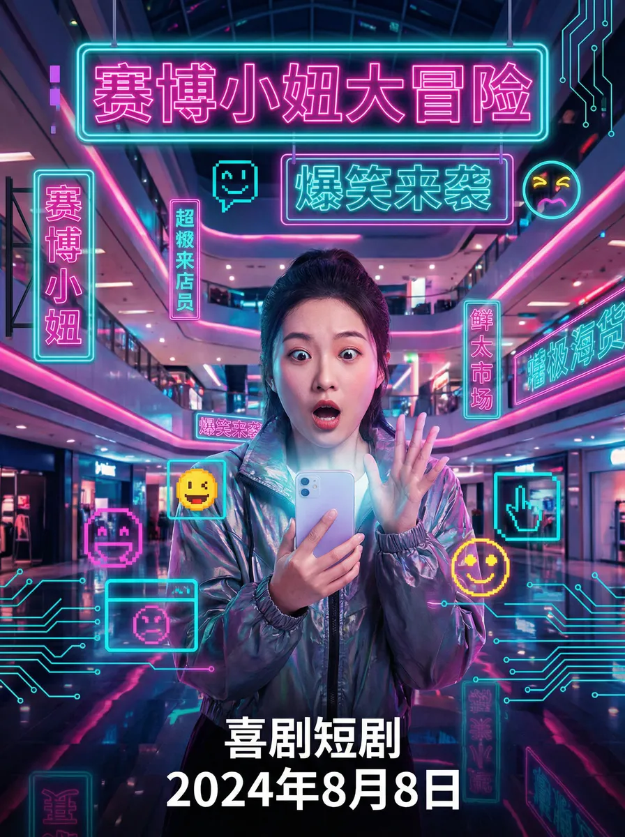 木鱼天 搞笑喜剧短剧 - 赛博小妞大冒险海报